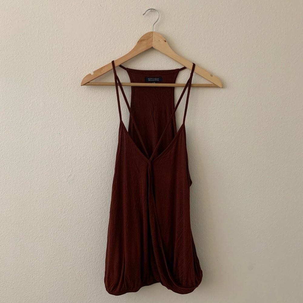 Brown Criss Cross Tank
